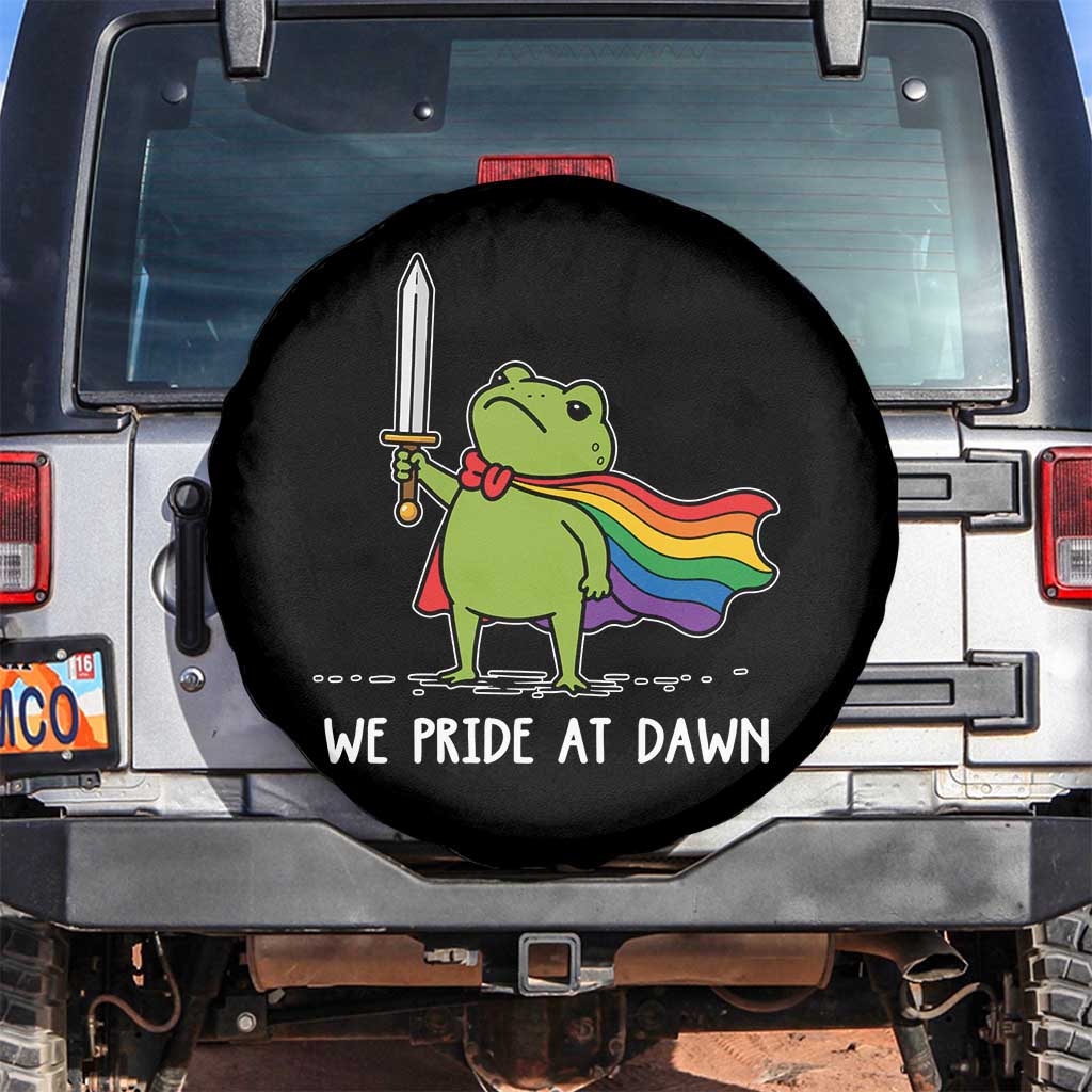We Pride At Dawn Spare Tire Cover Funny LGBT Frog Rainbow Pride Month