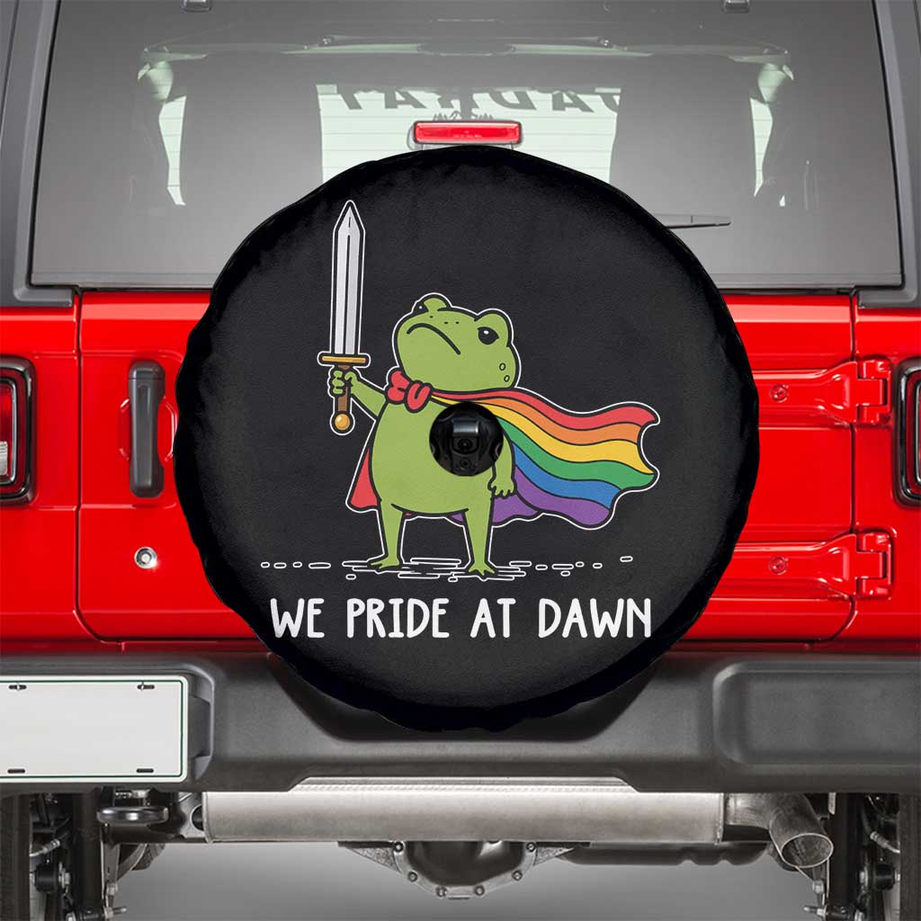 We Pride At Dawn Spare Tire Cover Funny LGBT Frog Rainbow Pride Month