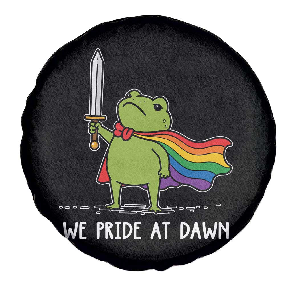 We Pride At Dawn Spare Tire Cover Funny LGBT Frog Rainbow Pride Month