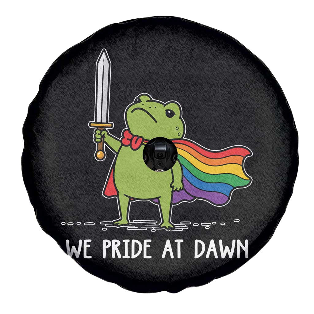 We Pride At Dawn Spare Tire Cover Funny LGBT Frog Rainbow Pride Month