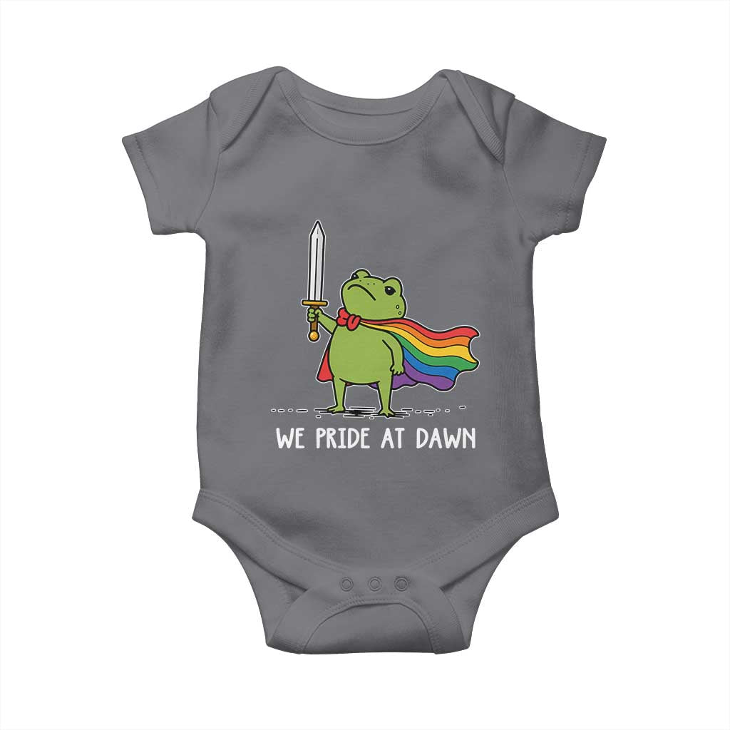 We Pride At Dawn Baby Onesie Funny LGBT Frog Rainbow Pride Month