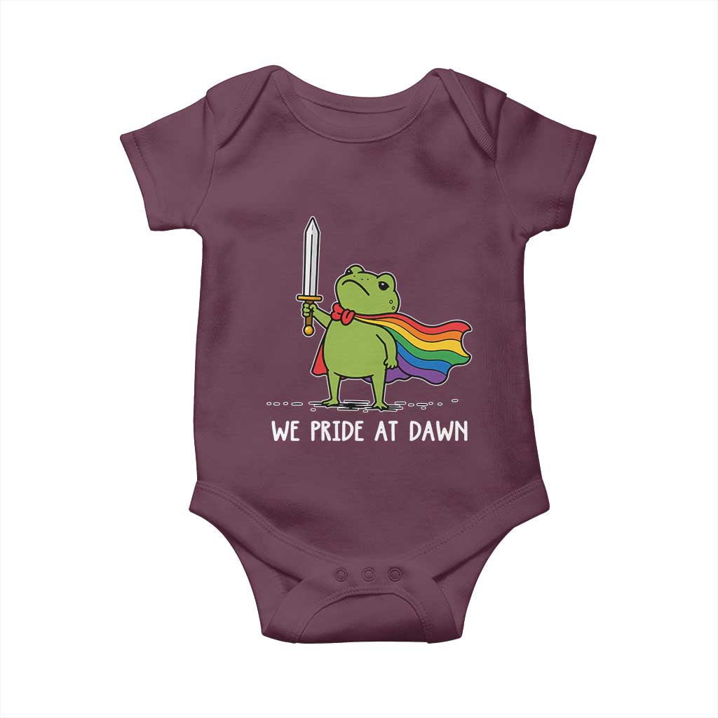 We Pride At Dawn Baby Onesie Funny LGBT Frog Rainbow Pride Month