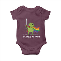 We Pride At Dawn Baby Onesie Funny LGBT Frog Rainbow Pride Month