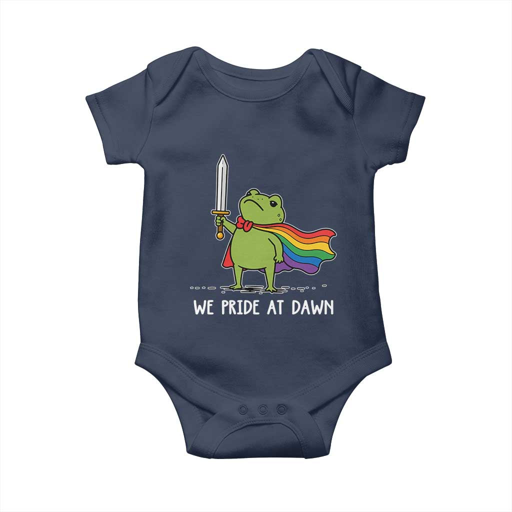 We Pride At Dawn Baby Onesie Funny LGBT Frog Rainbow Pride Month