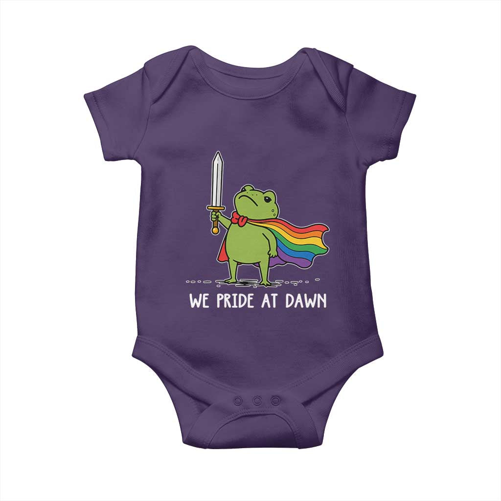 We Pride At Dawn Baby Onesie Funny LGBT Frog Rainbow Pride Month