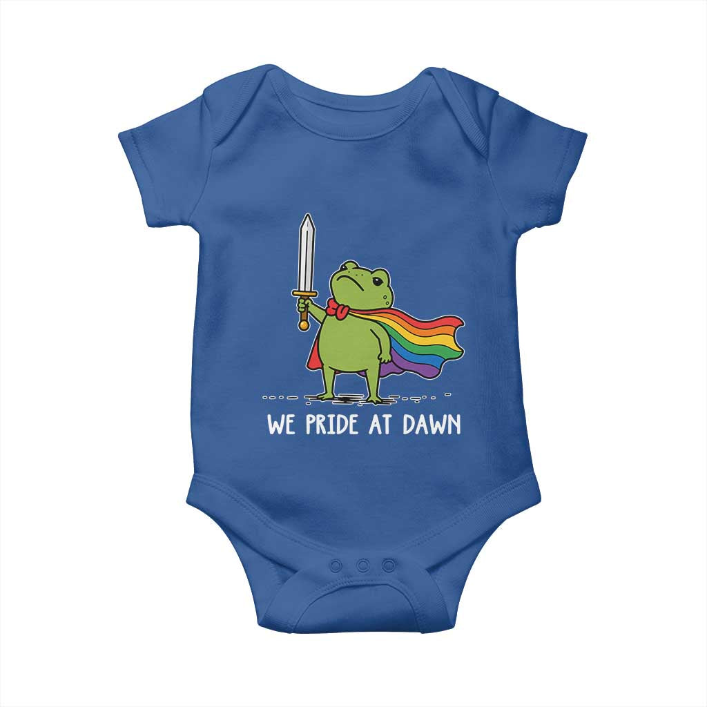 We Pride At Dawn Baby Onesie Funny LGBT Frog Rainbow Pride Month