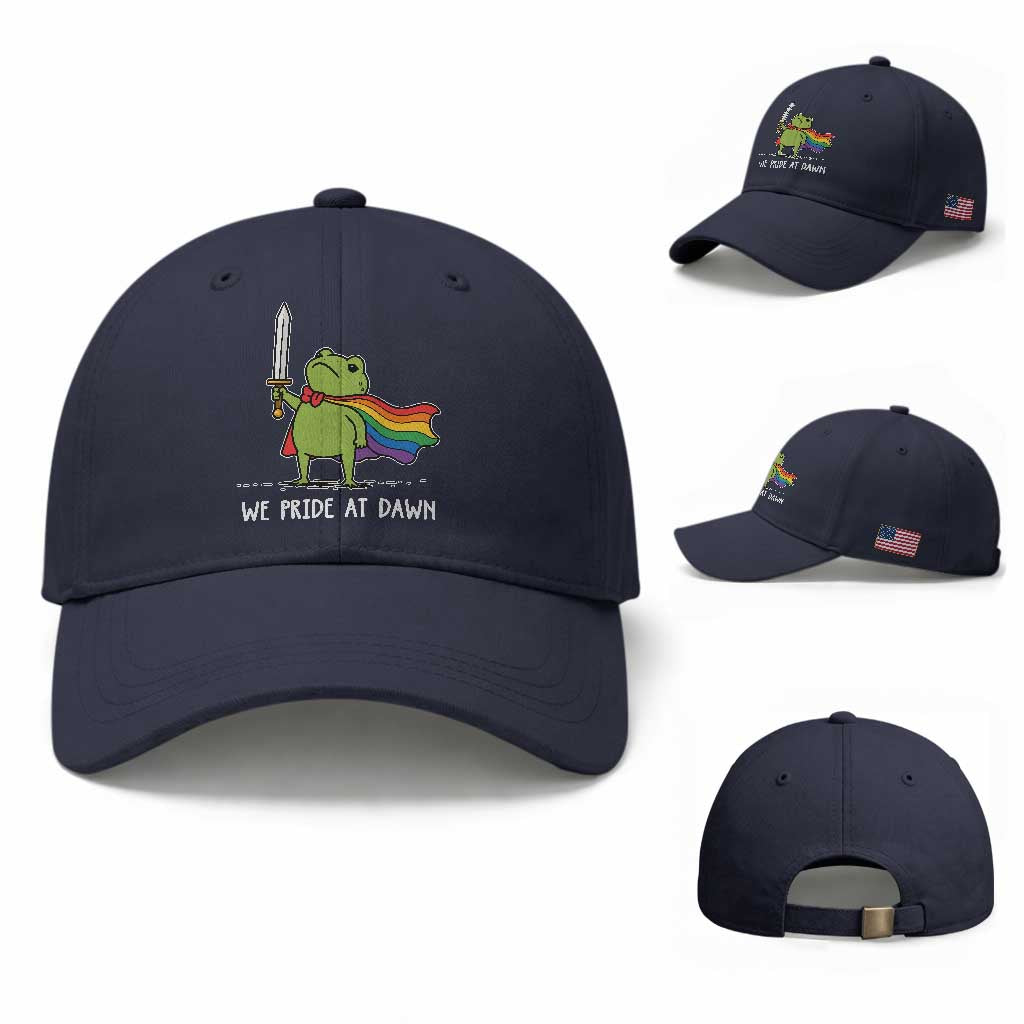 We Pride At Dawn Baseball Cap Funny LGBT Frog Rainbow Pride Month