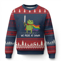 We Pride At Dawn Ugly Christmas Sweater Funny LGBT Frog Rainbow Pride Month