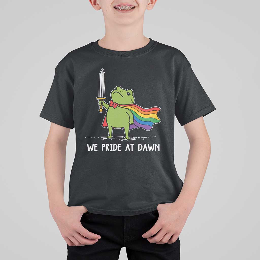 We Pride At Dawn T Shirt For Kid Funny LGBT Frog Rainbow Pride Month