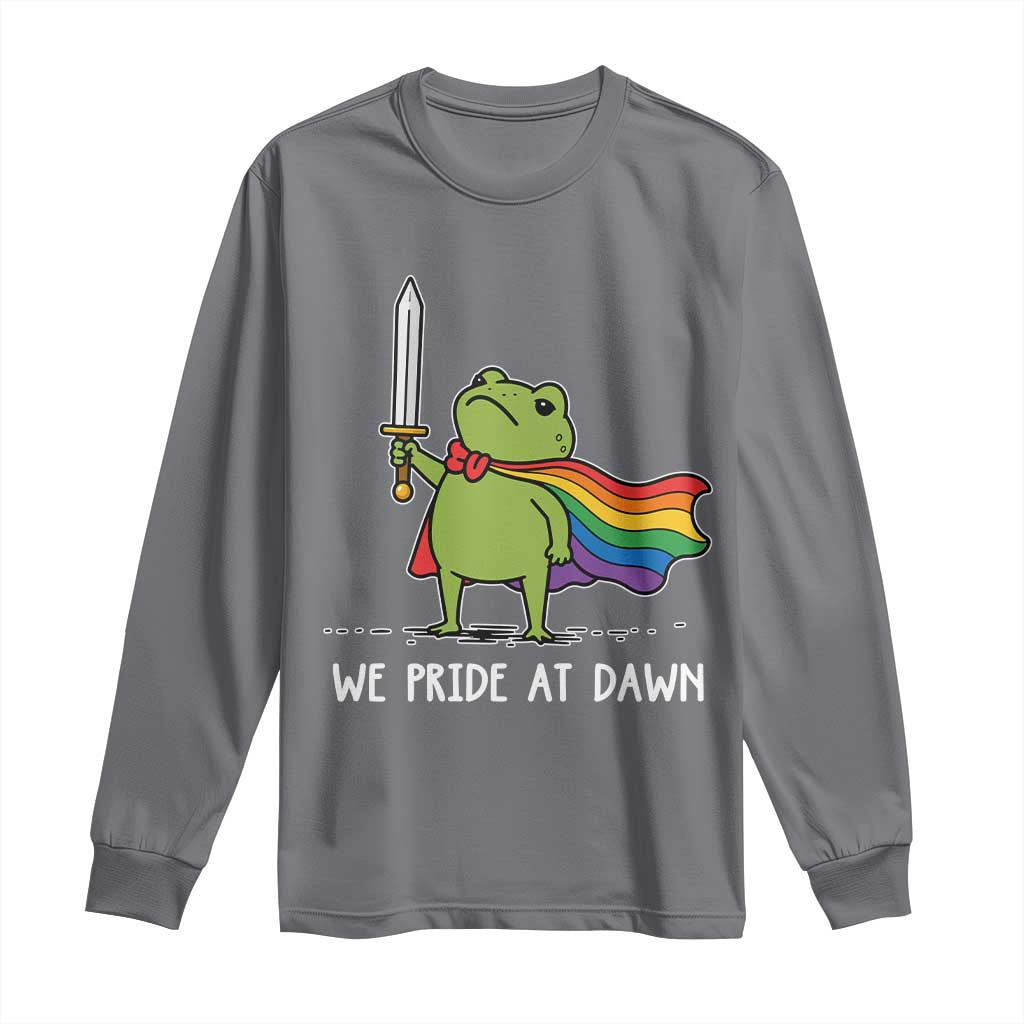 We Pride At Dawn Long Sleeve Shirt Funny LGBT Frog Rainbow Pride Month