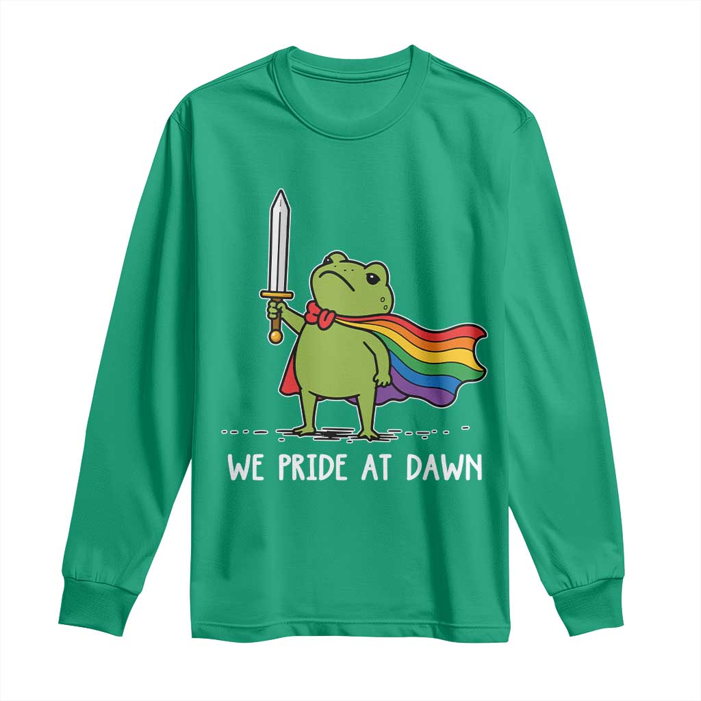 We Pride At Dawn Long Sleeve Shirt Funny LGBT Frog Rainbow Pride Month