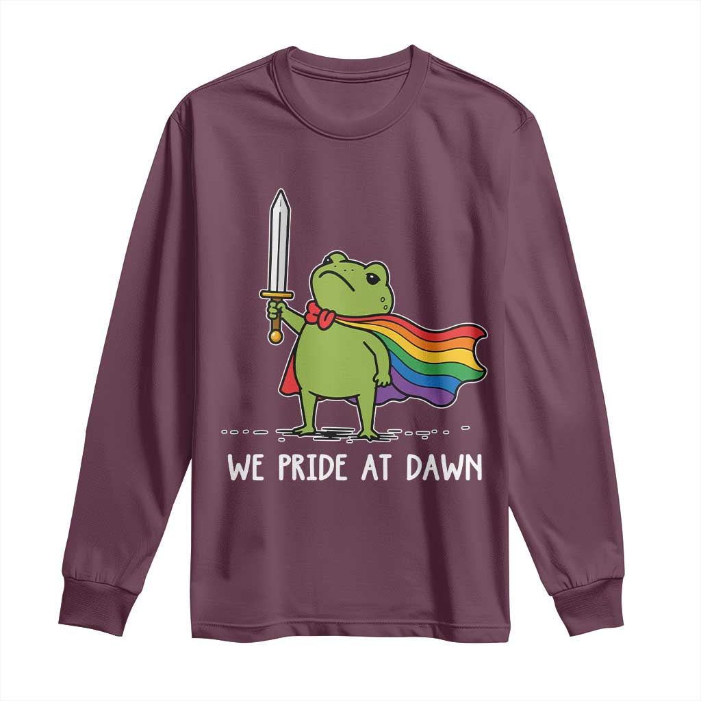 We Pride At Dawn Long Sleeve Shirt Funny LGBT Frog Rainbow Pride Month