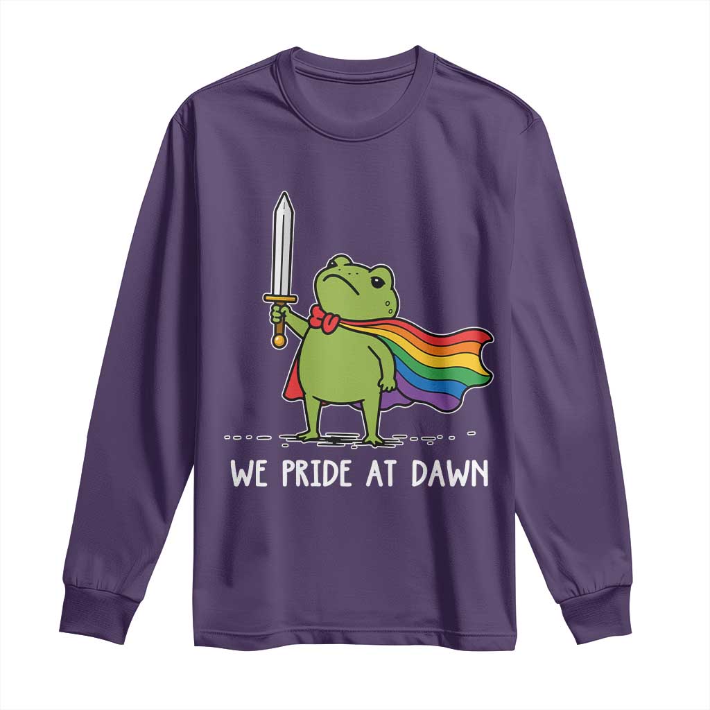 We Pride At Dawn Long Sleeve Shirt Funny LGBT Frog Rainbow Pride Month