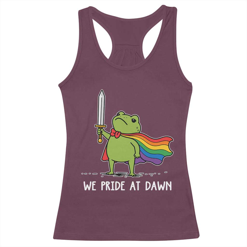 We Pride At Dawn Racerback Tank Top Funny LGBT Frog Rainbow Pride Month