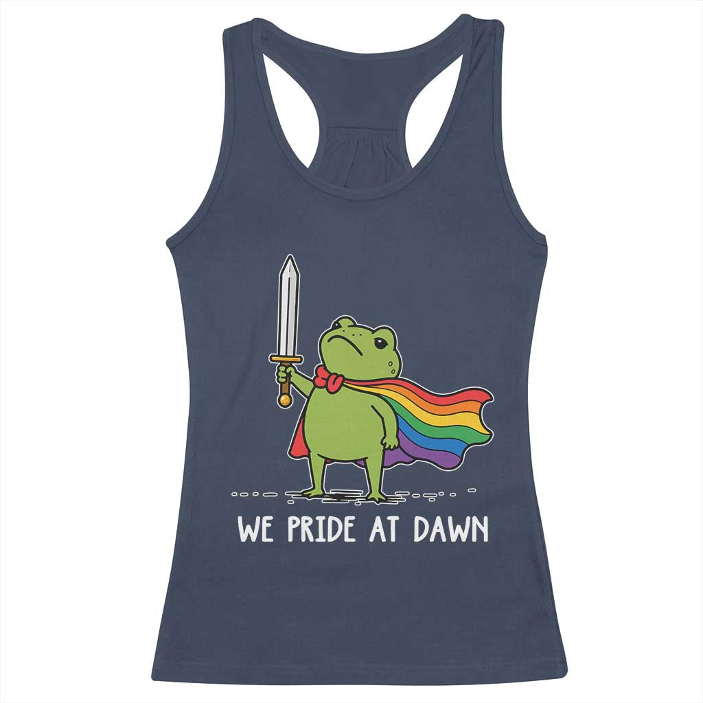 We Pride At Dawn Racerback Tank Top Funny LGBT Frog Rainbow Pride Month