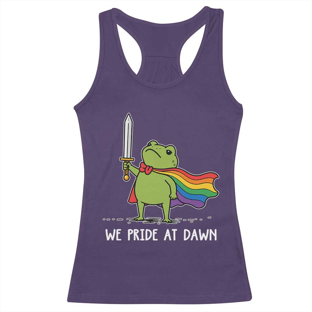 We Pride At Dawn Racerback Tank Top Funny LGBT Frog Rainbow Pride Month