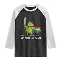 We Pride At Dawn Raglan Shirt Funny LGBT Frog Rainbow Pride Month