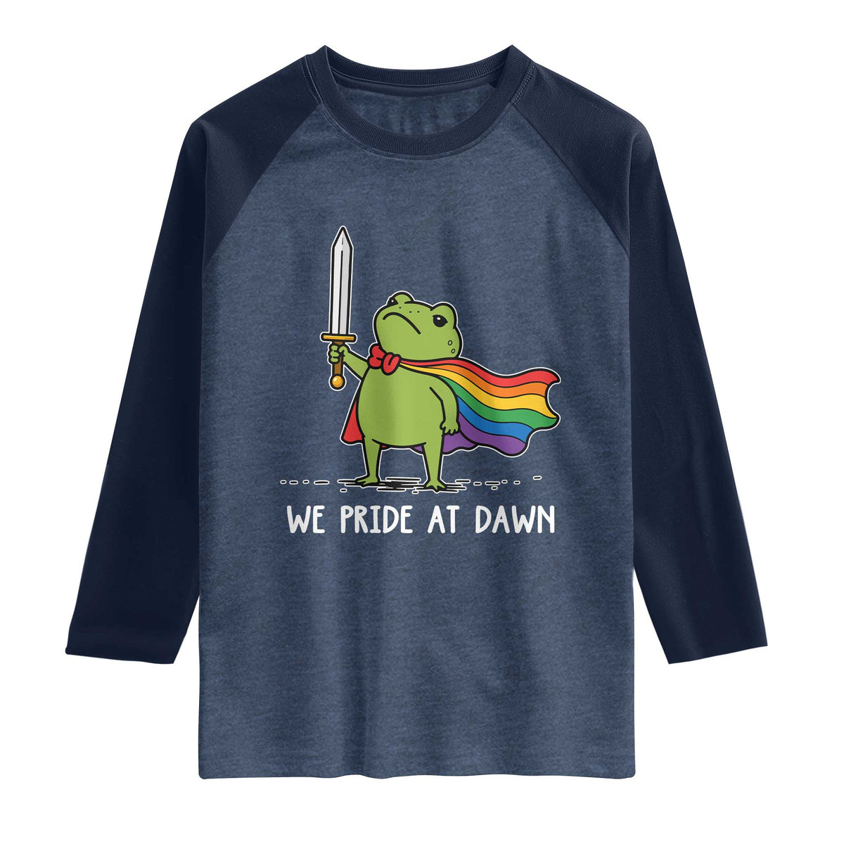We Pride At Dawn Raglan Shirt Funny LGBT Frog Rainbow Pride Month