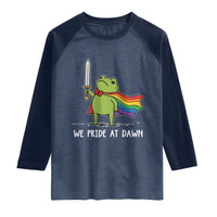 We Pride At Dawn Raglan Shirt Funny LGBT Frog Rainbow Pride Month