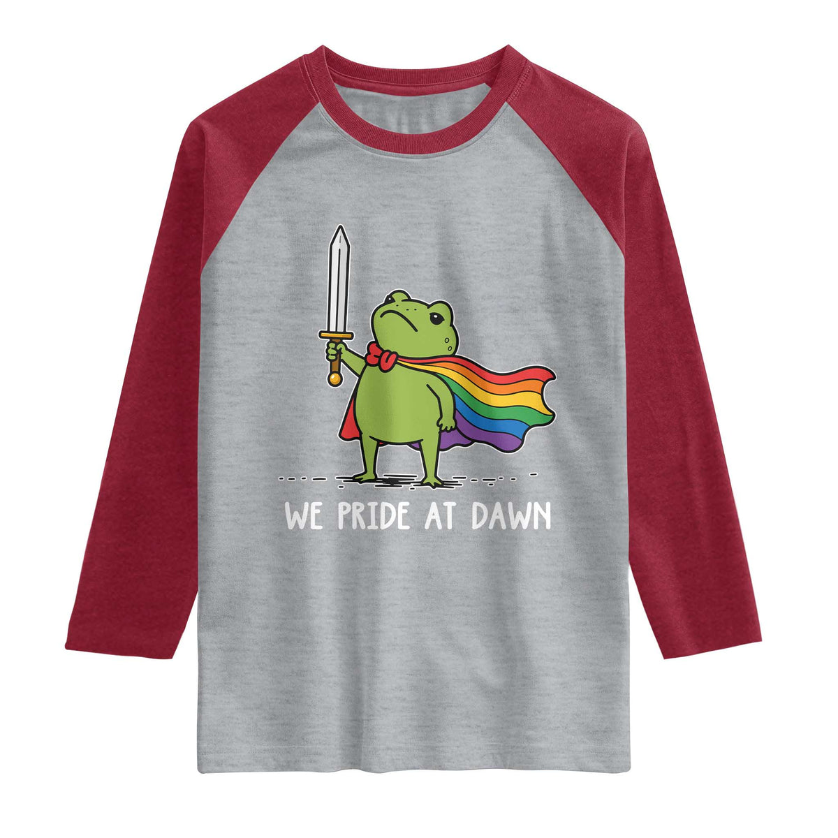 We Pride At Dawn Raglan Shirt Funny LGBT Frog Rainbow Pride Month