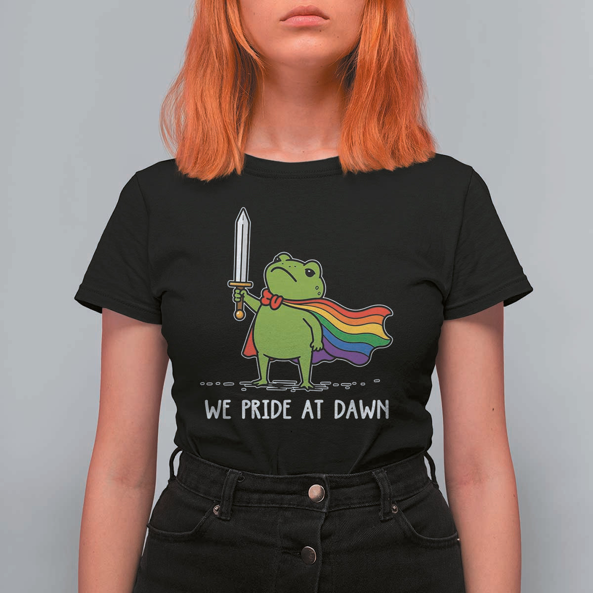 We Pride At Dawn T Shirt For Women Funny LGBT Frog Rainbow Pride Month