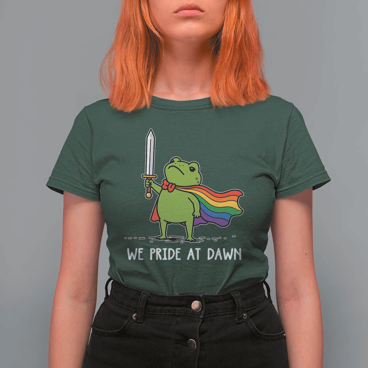 We Pride At Dawn T Shirt For Women Funny LGBT Frog Rainbow Pride Month