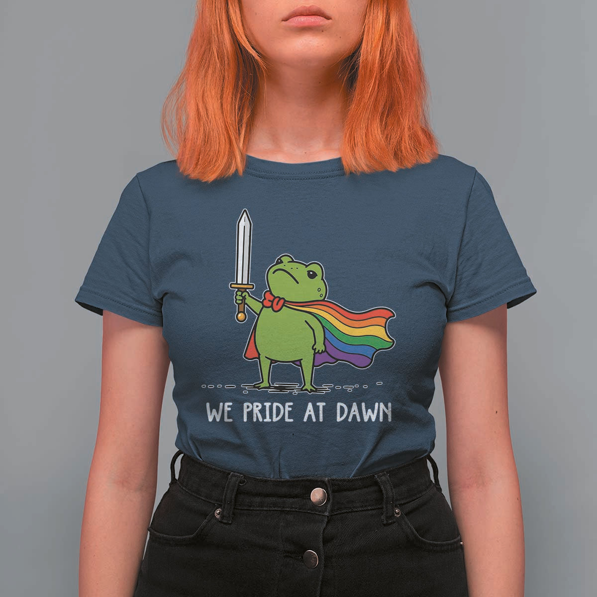 We Pride At Dawn T Shirt For Women Funny LGBT Frog Rainbow Pride Month
