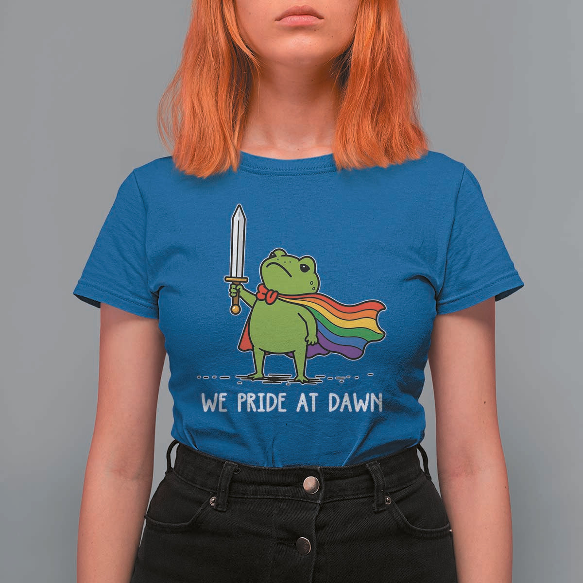 We Pride At Dawn T Shirt For Women Funny LGBT Frog Rainbow Pride Month