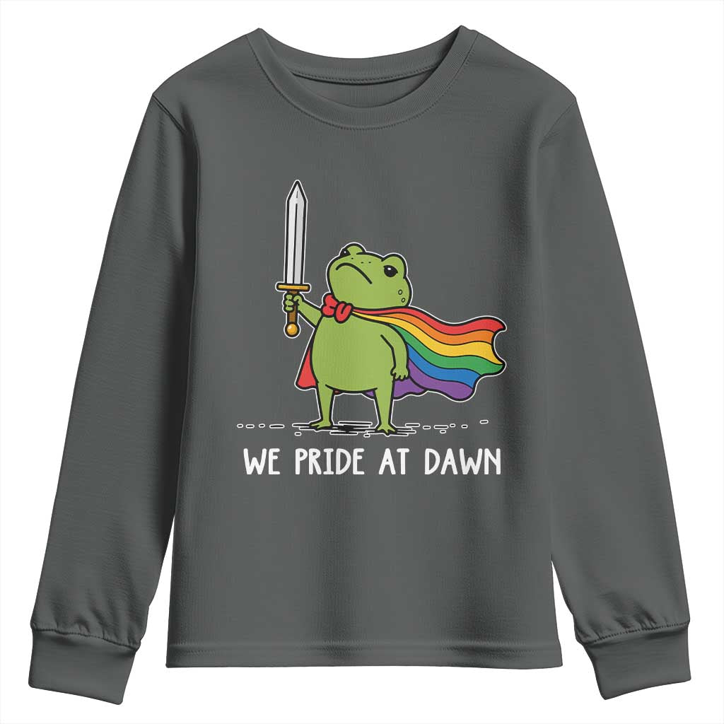 We Pride At Dawn Youth Sweatshirt Funny LGBT Frog Rainbow Pride Month