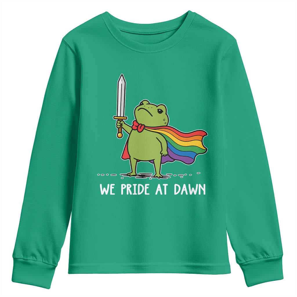 We Pride At Dawn Youth Sweatshirt Funny LGBT Frog Rainbow Pride Month