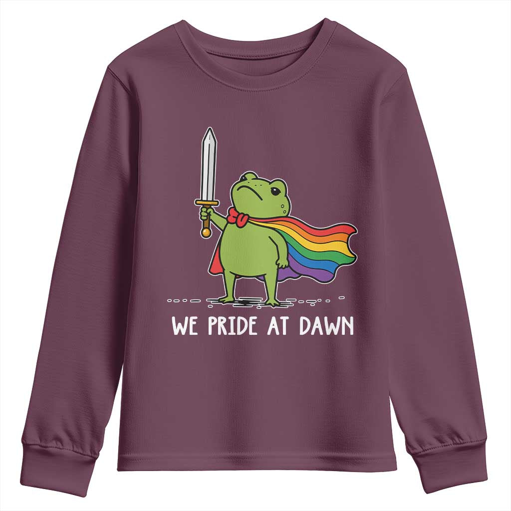 We Pride At Dawn Youth Sweatshirt Funny LGBT Frog Rainbow Pride Month