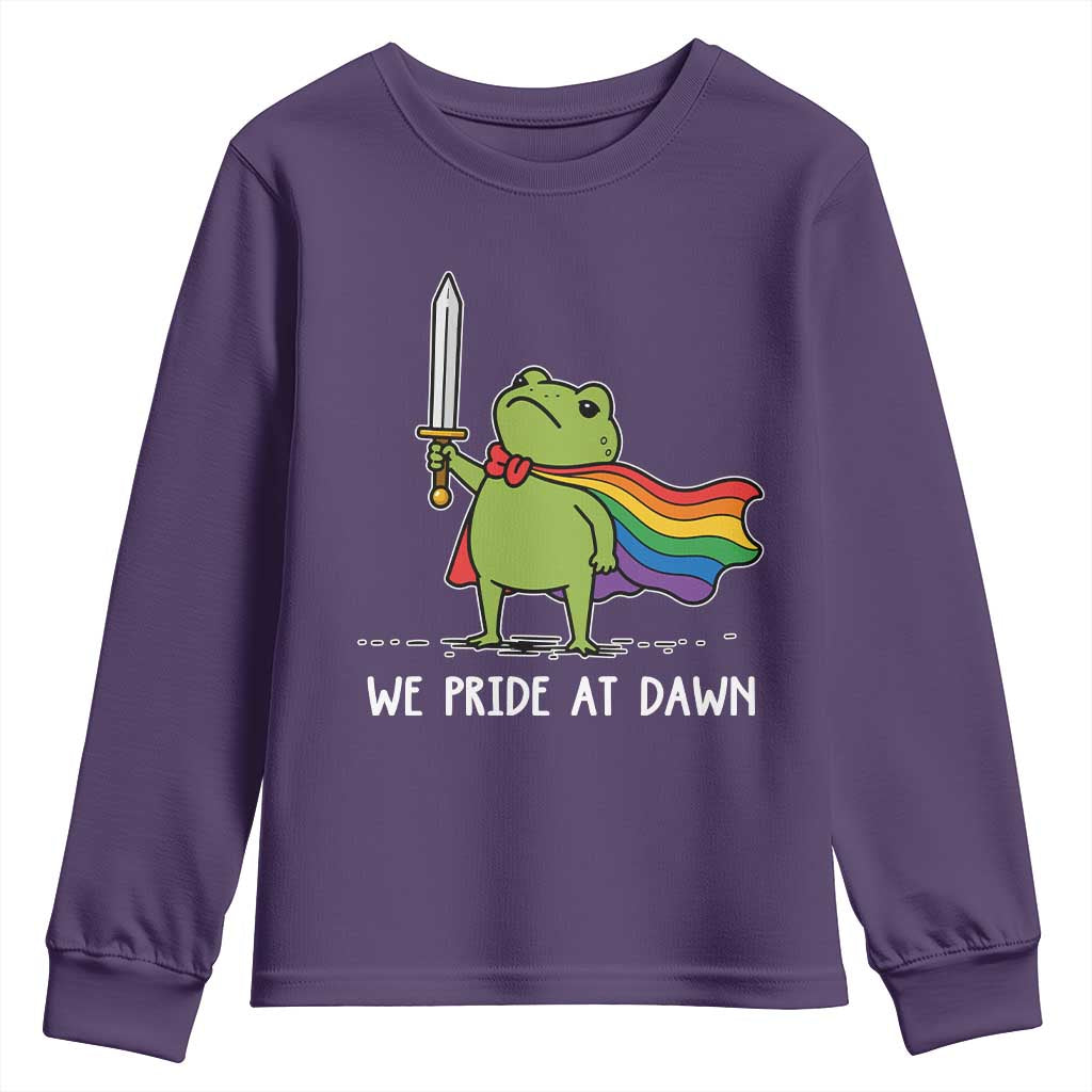 We Pride At Dawn Youth Sweatshirt Funny LGBT Frog Rainbow Pride Month