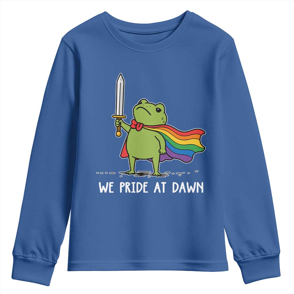 We Pride At Dawn Youth Sweatshirt Funny LGBT Frog Rainbow Pride Month