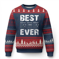 Guitar Father Ugly Christmas Sweater Funny Best Dad Ever D A D Chord Gifts Guitarist Papa