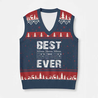 Guitar Father V-Neck Knit Sweater Vest Funny Best Dad Ever D A D Chord Gifts Guitarist Papa