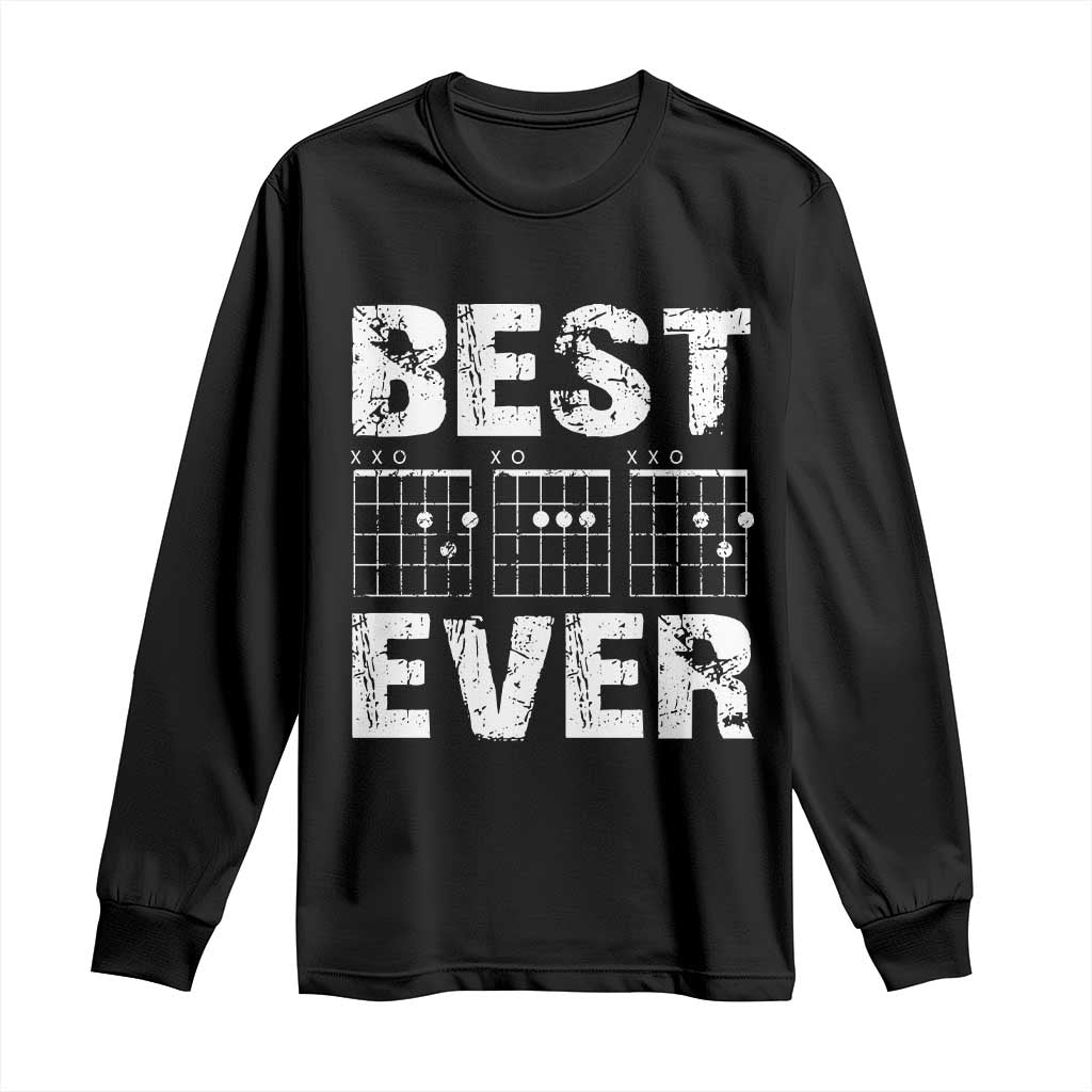Guitar Father Long Sleeve Shirt Funny Best Dad Ever D A D Chord Gifts Guitarist Papa