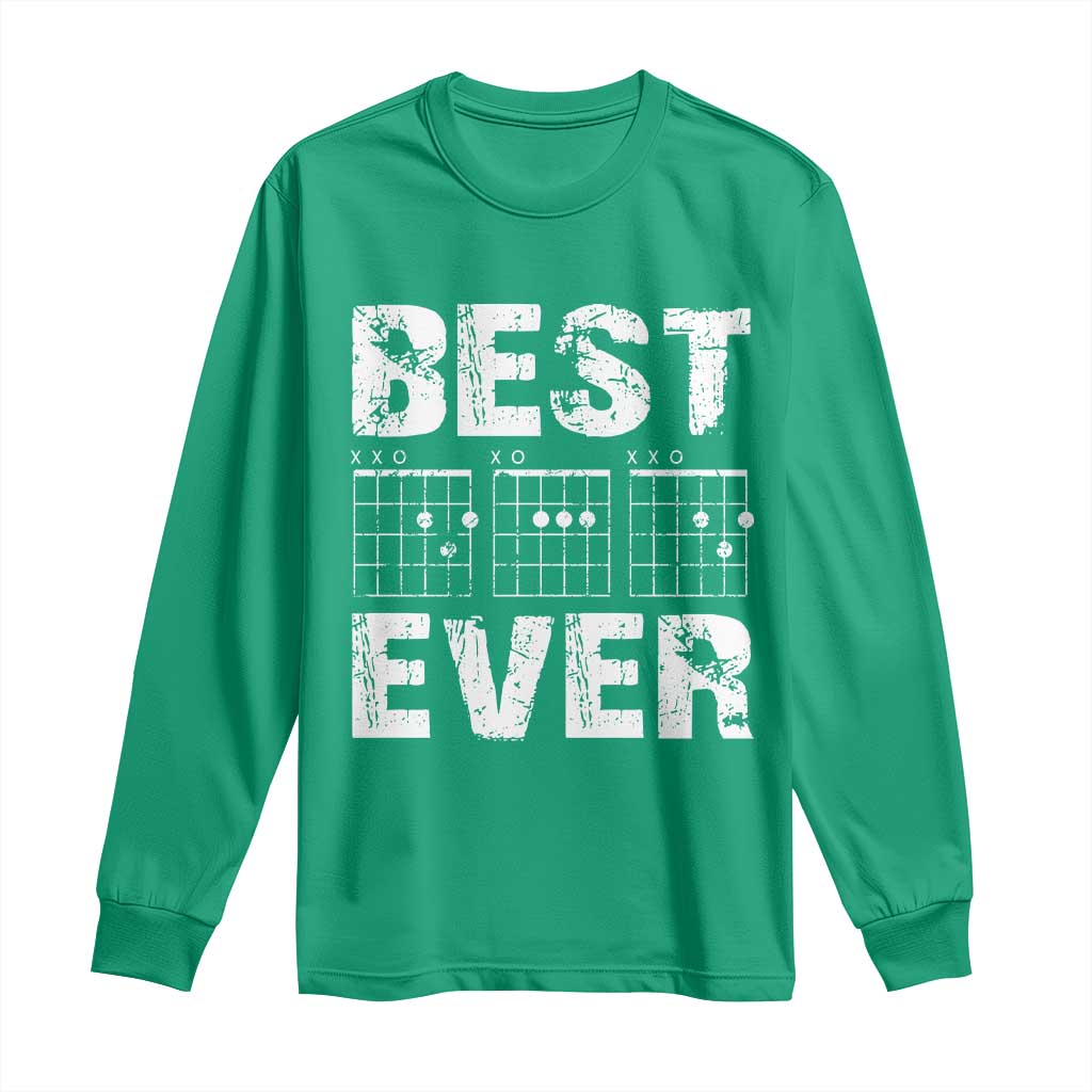 Guitar Father Long Sleeve Shirt Funny Best Dad Ever D A D Chord Gifts Guitarist Papa