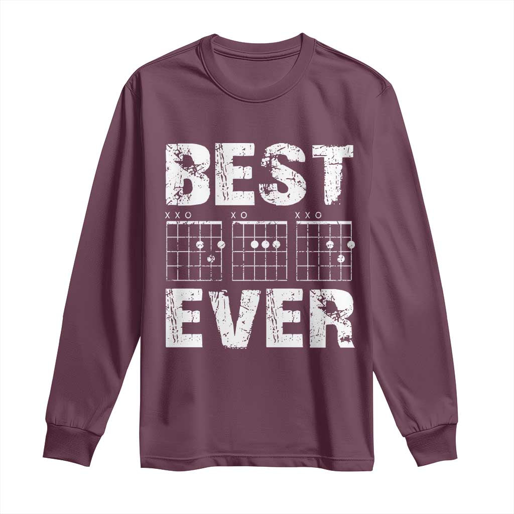 Guitar Father Long Sleeve Shirt Funny Best Dad Ever D A D Chord Gifts Guitarist Papa