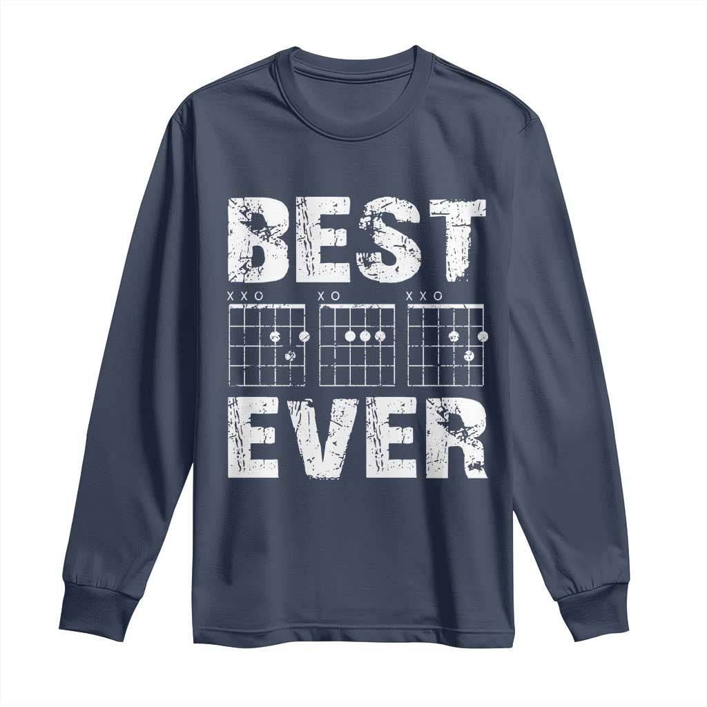 Guitar Father Long Sleeve Shirt Funny Best Dad Ever D A D Chord Gifts Guitarist Papa
