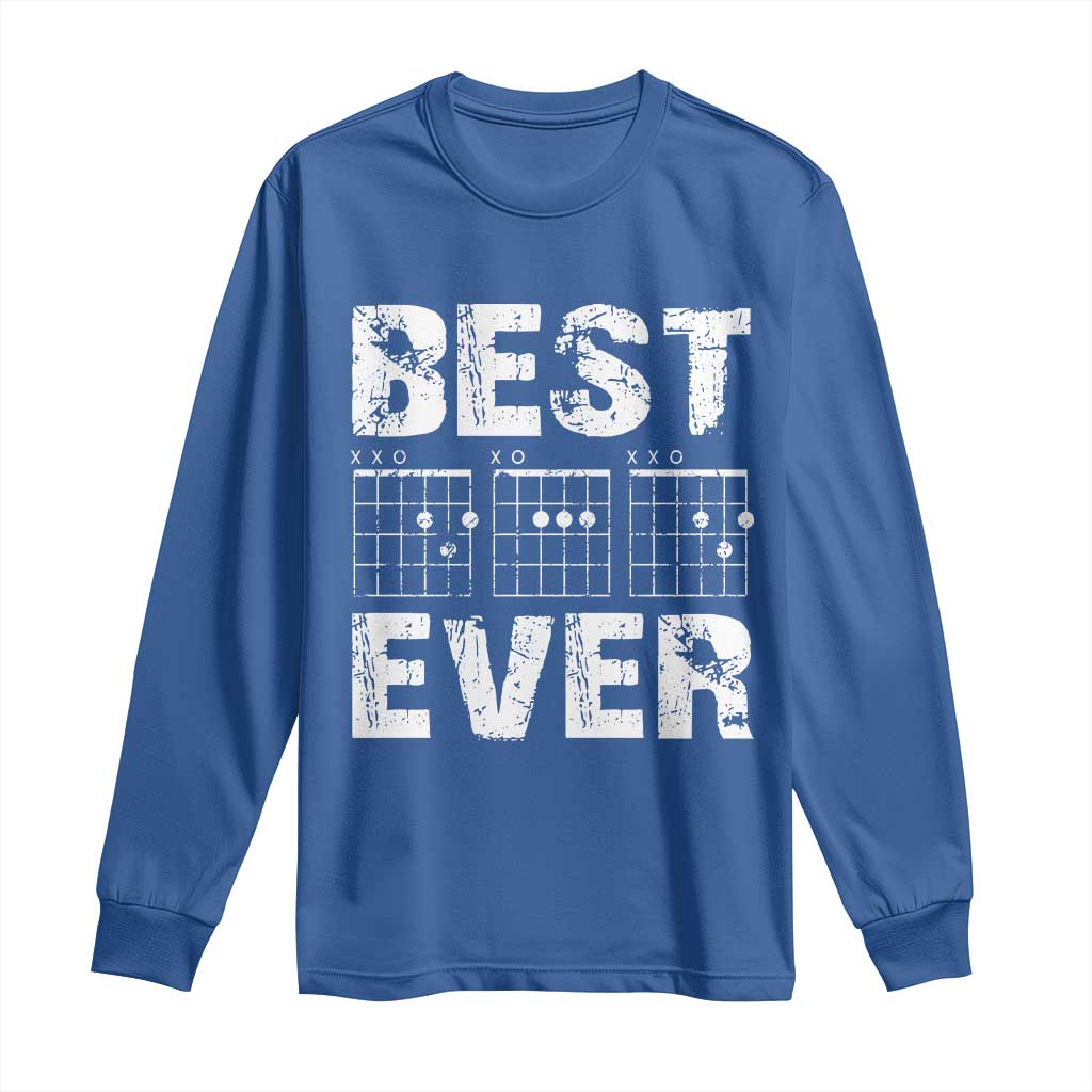 Guitar Father Long Sleeve Shirt Funny Best Dad Ever D A D Chord Gifts Guitarist Papa