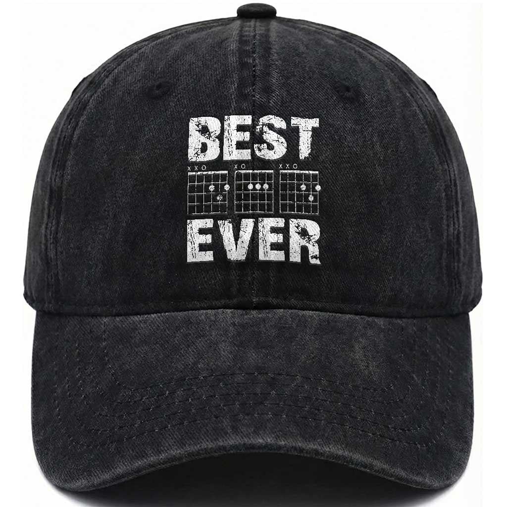 Guitar Father Washed Cotton Baseball Cap Funny Best Dad Ever D A D Chord Gifts Guitarist Papa