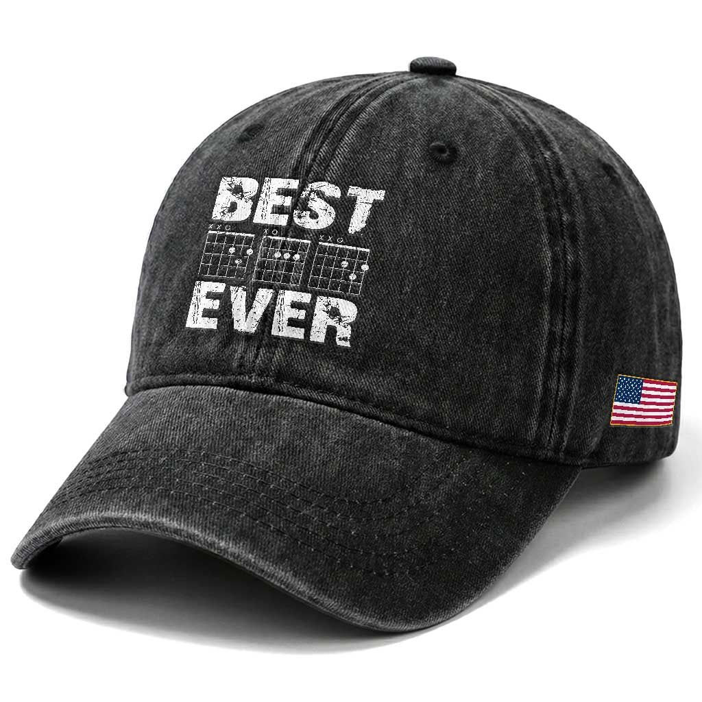 Guitar Father Washed Cotton Baseball Cap Funny Best Dad Ever D A D Chord Gifts Guitarist Papa
