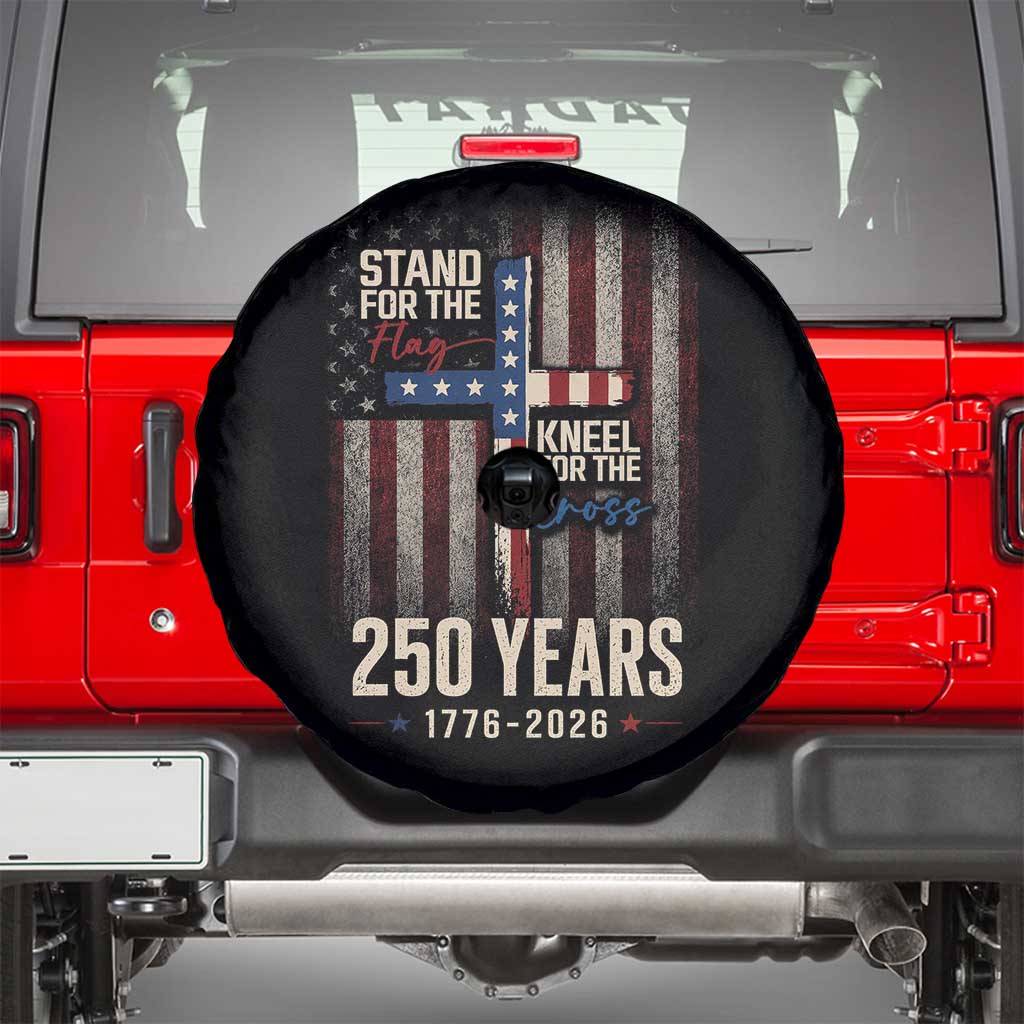 God 250th Anniversary USA Spare Tire Cover Stand For The Flag Kneel For The Cross