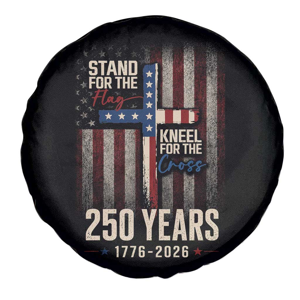 God 250th Anniversary USA Spare Tire Cover Stand For The Flag Kneel For The Cross