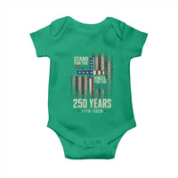 God 250th Anniversary USA Baby Onesie Stand For The Flag Kneel For The Cross