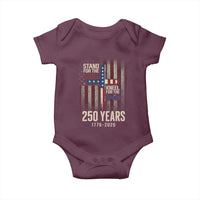 God 250th Anniversary USA Baby Onesie Stand For The Flag Kneel For The Cross