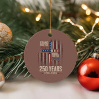 God 250th Anniversary USA Ceramic Ornament Stand For The Flag Kneel For The Cross