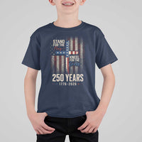 God 250th Anniversary USA T Shirt For Kid Stand For The Flag Kneel For The Cross