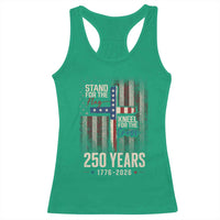 God 250th Anniversary USA Racerback Tank Top Stand For The Flag Kneel For The Cross