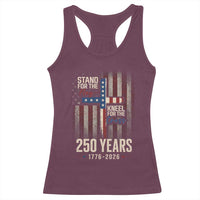 God 250th Anniversary USA Racerback Tank Top Stand For The Flag Kneel For The Cross